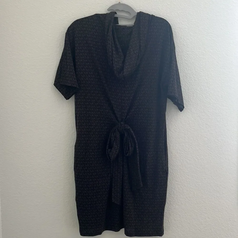 Michael Kors logo short sleeve hooded mini dress NEW